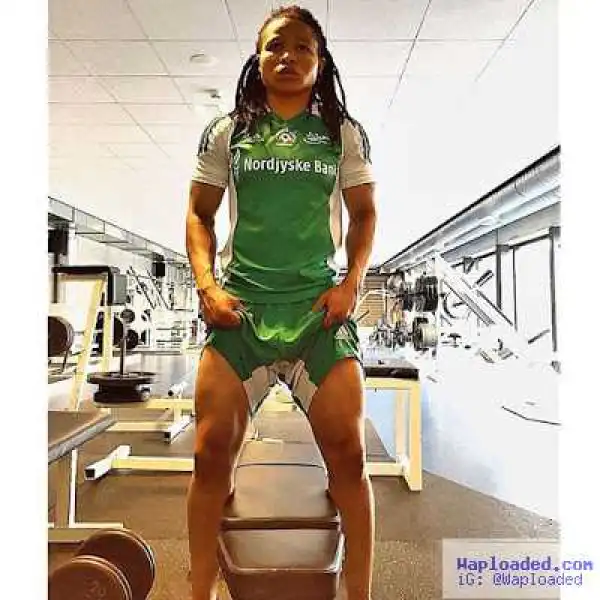 Nigerian Footballer Chichi Igbo Shares Potos Of Her Making Out With Her New Boyfriend On The Streets Of London [Photos]